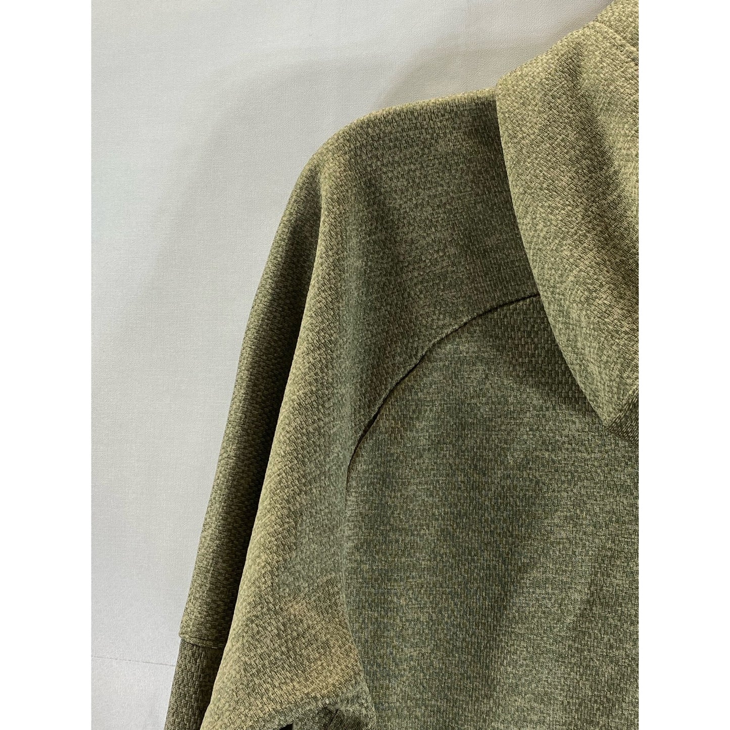 ADIDAS Men's Olive Green Logo Performance Fleece Pullover Hoodie SZ L