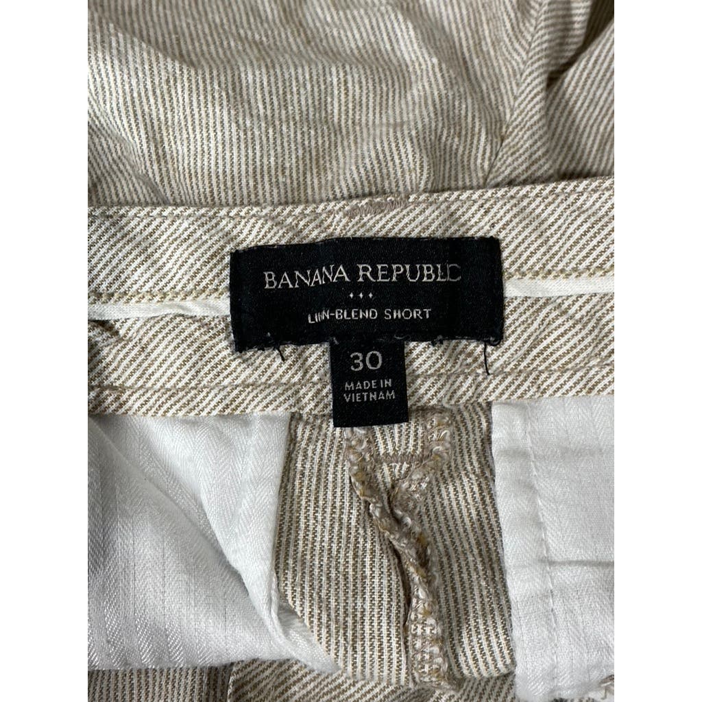 BANANA REPUBLIC Men's Tan Linen-Blend Shorts SZ 30