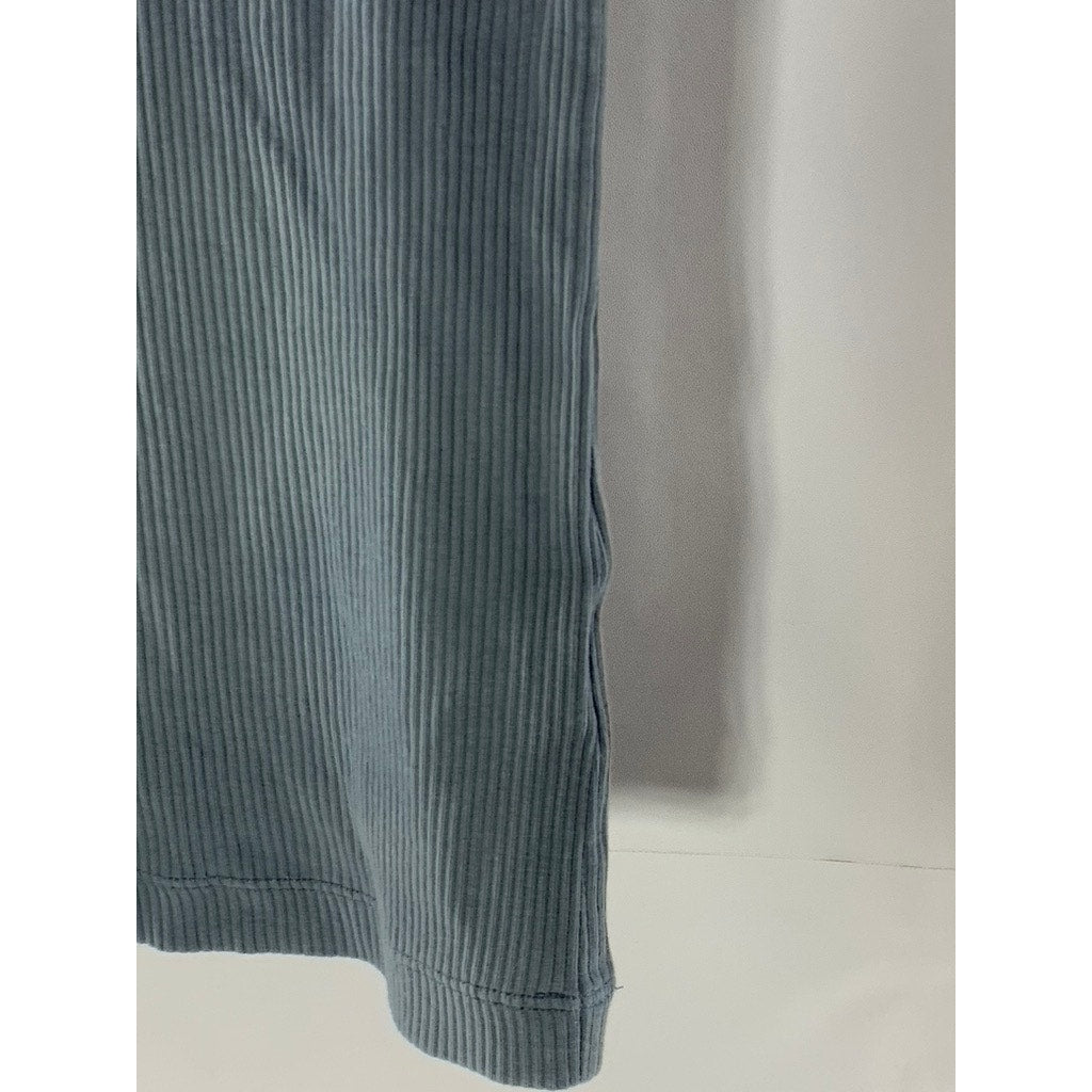 MUJI Women's Gray Crewneck Ribbed Short Sleeve Lightweight Top SZ XS