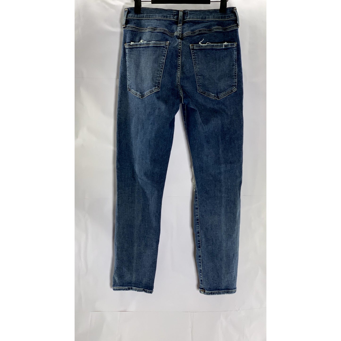 AGOLDE Women's Blue Denim Distressed High-Rise Sophie Skinny Cropped Jean SZ 30