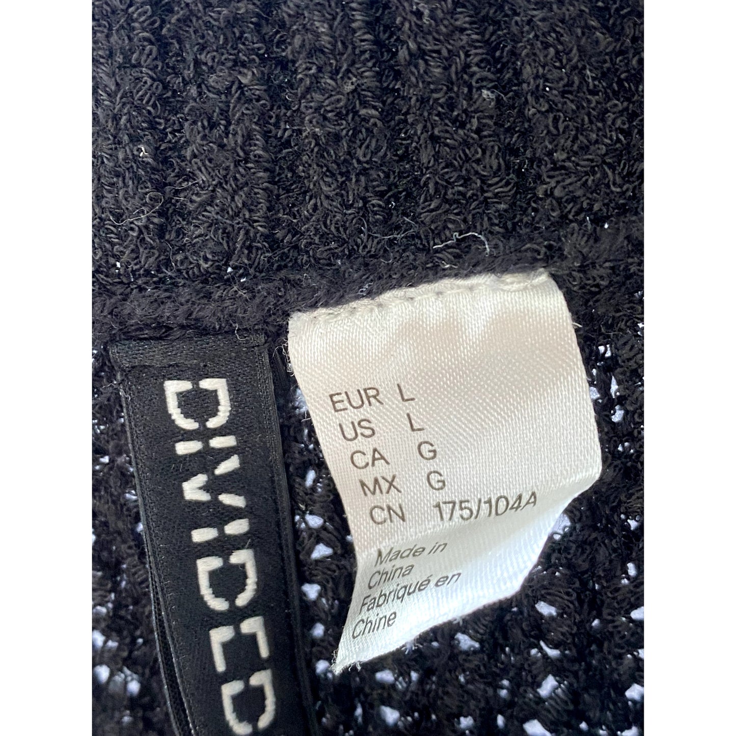 DIVIDED By H&M Women's Black Chunky Knit Halter Crop Top SZ L