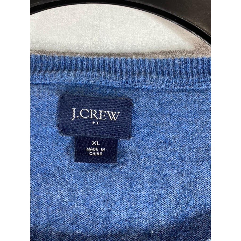 J.CREW Men's Blue Crewneck Cotton-Blend Pullover Sweater SZ XL