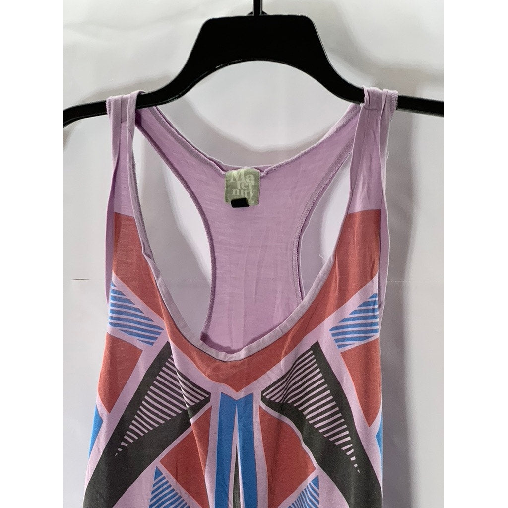 MATERNITY TOPSHOP Women's Purple Geo Print Scoop-Neck Racerback Tank Top SZ 6