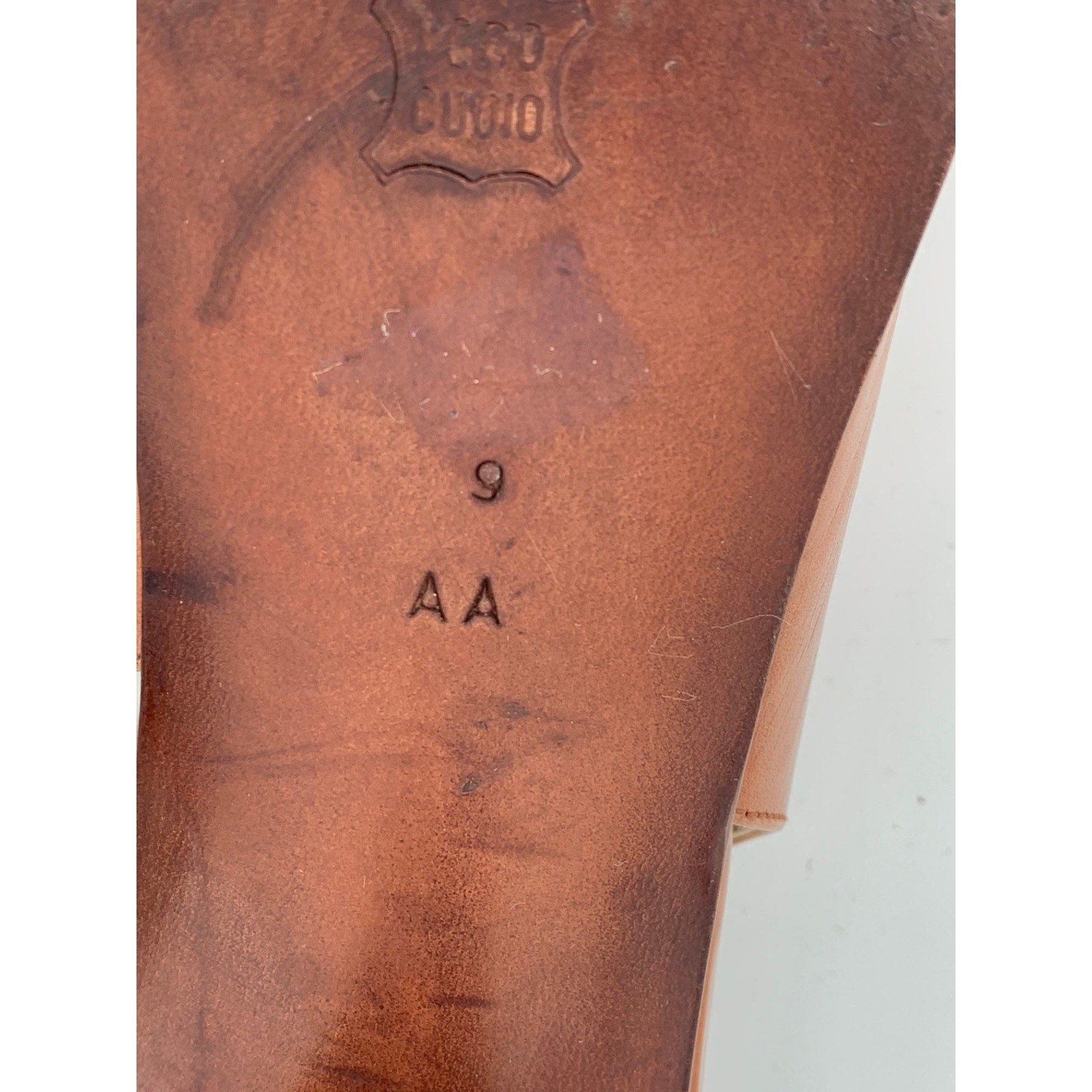 BRUNO MAGLI Women's Vintage Brown Leather AA Peep-Toe Slingback Pumps SZ 9