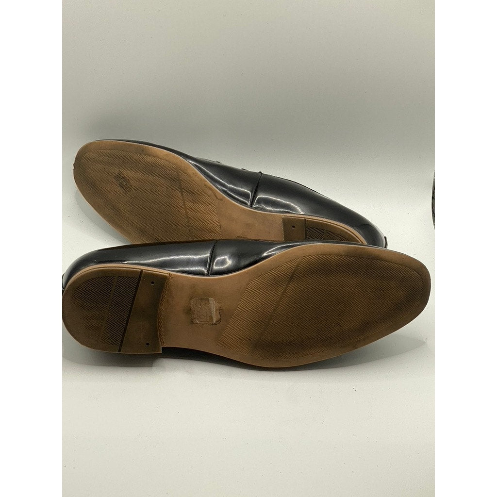 ASOS Men’s Black Faux Patent Leather Horsebit Slip-On Loafers SZ 6