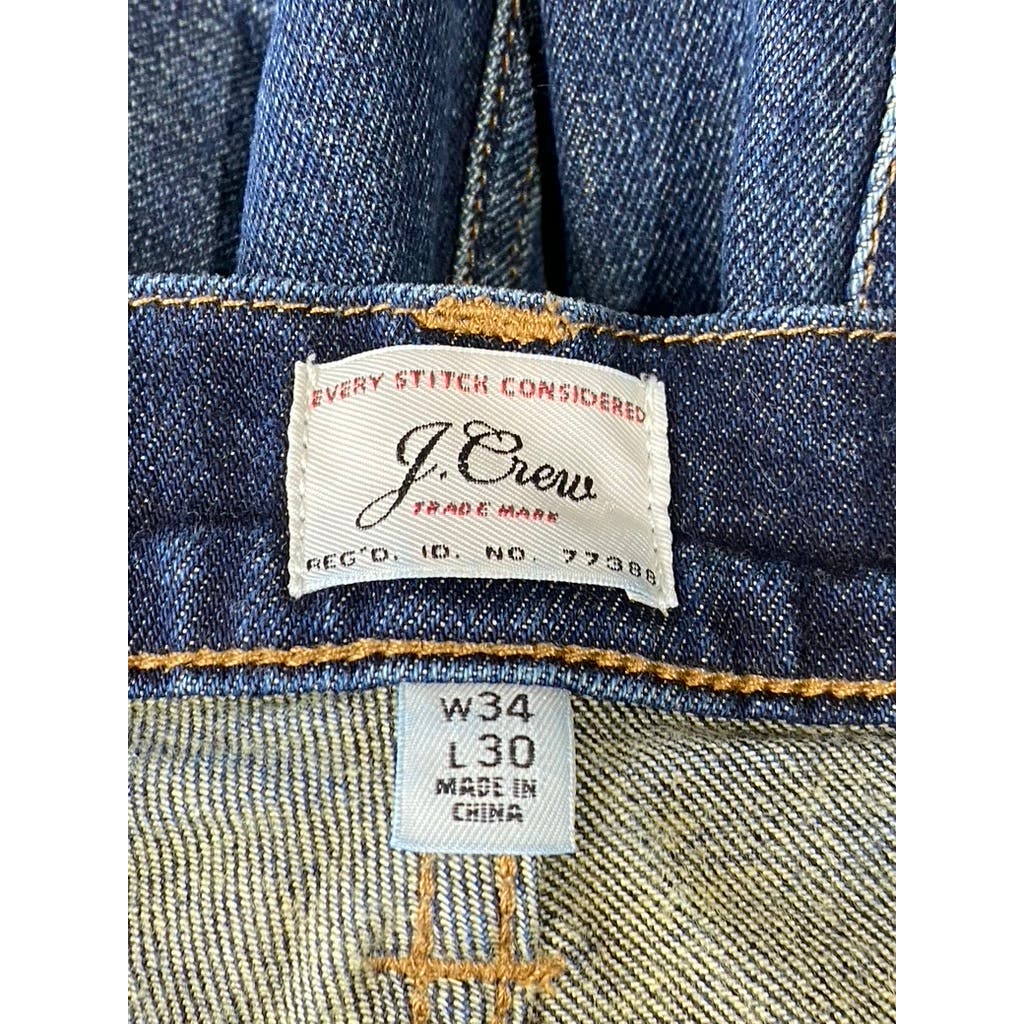 J. CREW Men's Dark Faded Wash 770 Straight-Leg Five-Pocket Denim Pants SZ 34X30