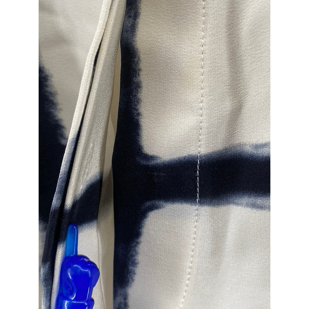 ADAM LIPPIES Women's Beige-Black Silk Printed Button-Up Tunic Top SZ 0