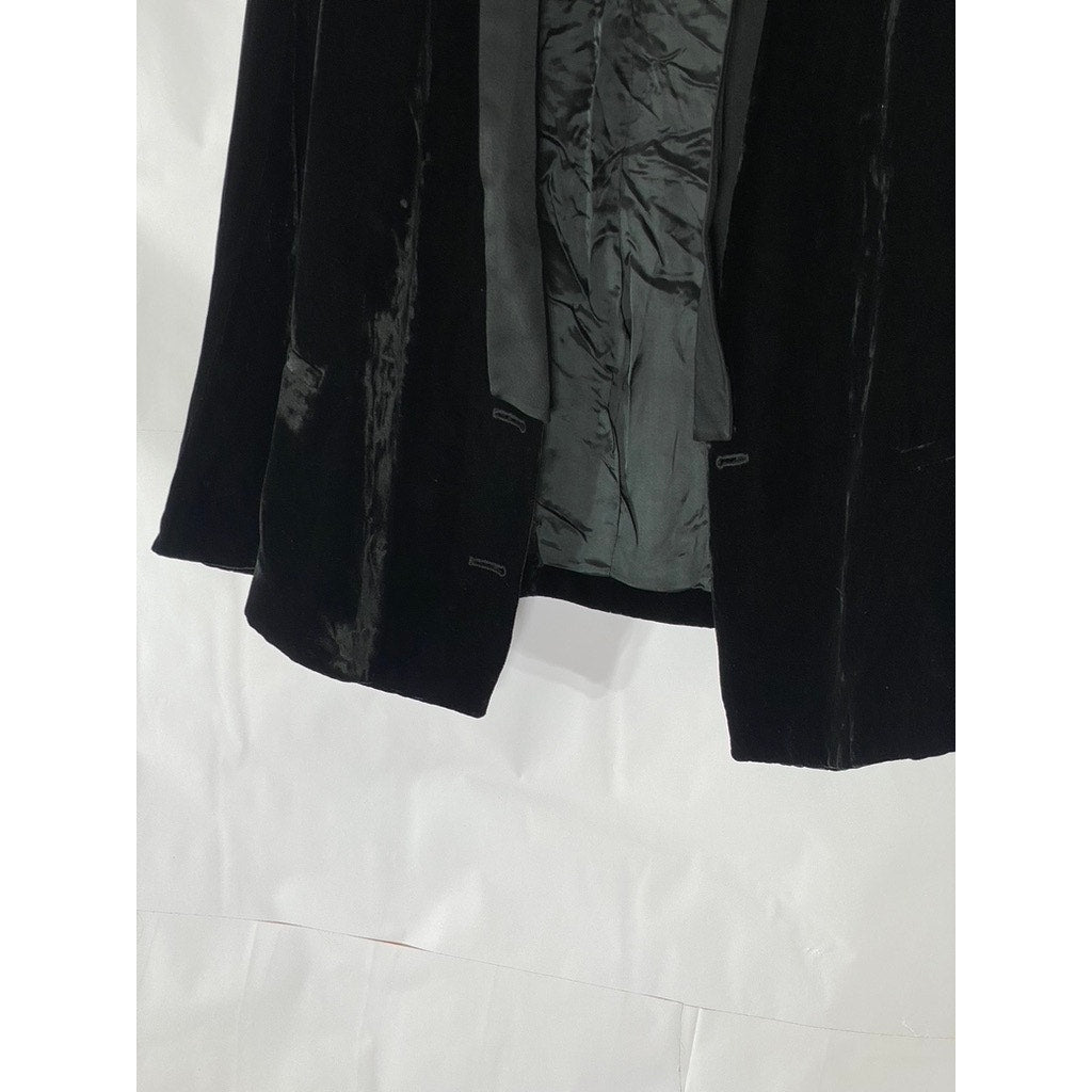 ZARA STUDIO Women’s Black Velvet Double Breasted Shawl Collar Blazer SZ M