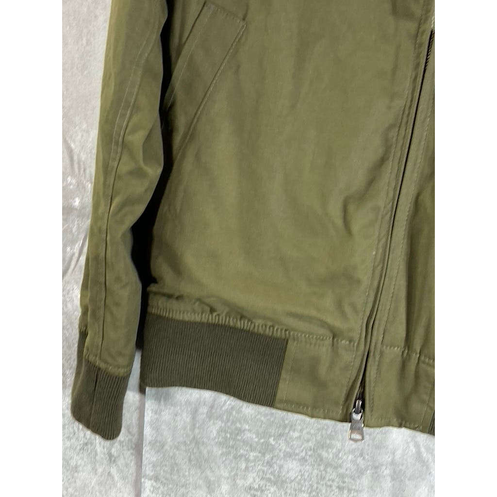 BANANA REPUBLIC Men's Kelp Green Water Resistant Zip-Up Bomber Jacket SZ S