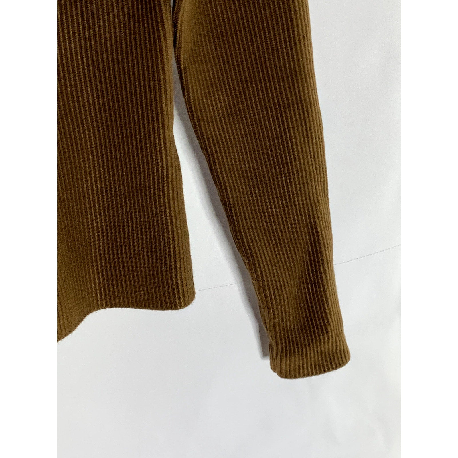 ABERCROMBIE & FITCH Women's Dark Brown Ribbed Crewneck Long Sleeve Top SZ S