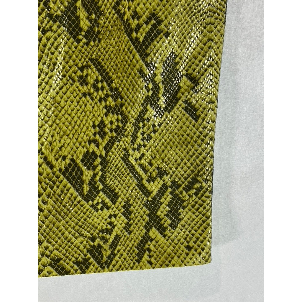 OLGA MARTINEZ BARCELONA Women's Yellow Snake Print Straight Skirt SZ M