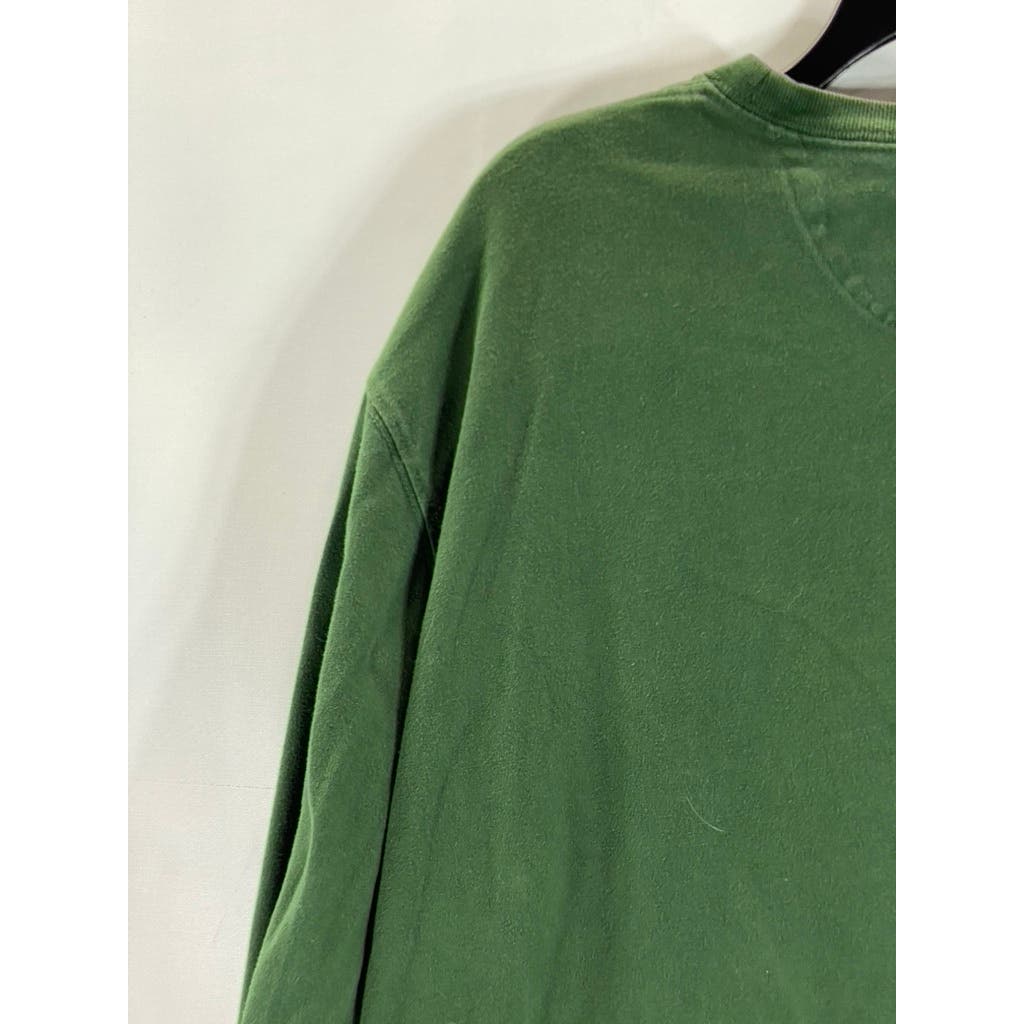 DULUTH TRADING CO Men's Green Crewneck Longtail T Relaxed-Fit T-Shirt SZ L