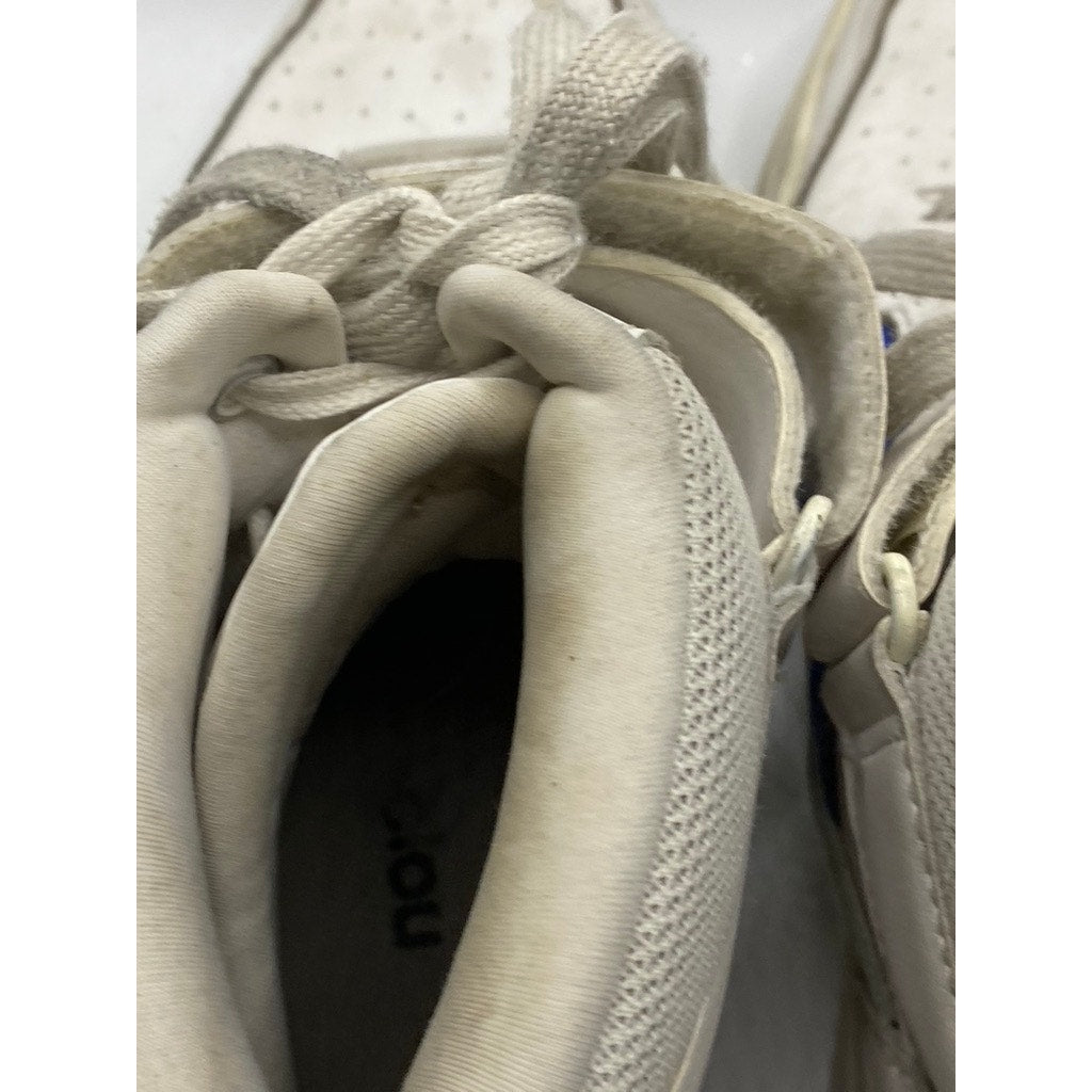 ADIDAS Men's White-Blue Postmove Mid Lace-Up Round-Toe Sneakers SZ 8