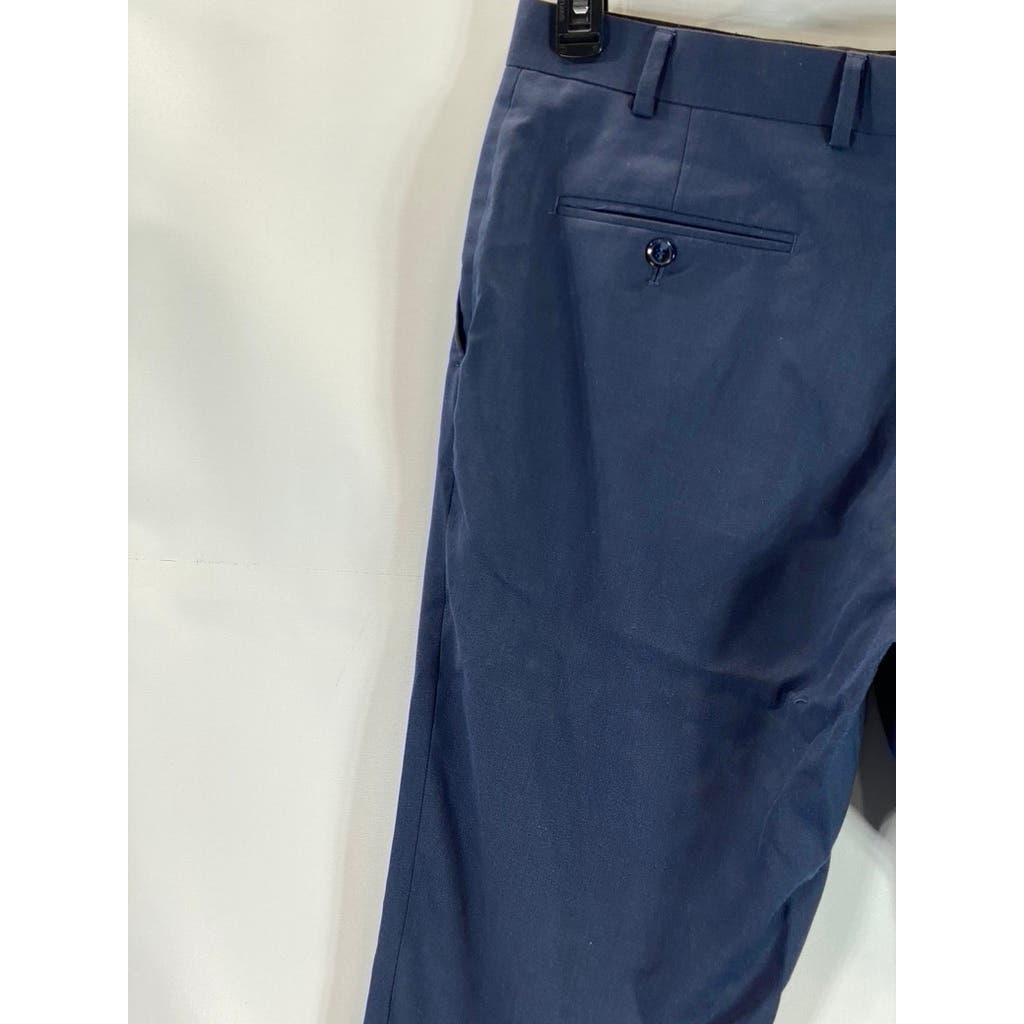 PERRY ELLIS PORTFOLIO Men's Navy Flat Front Dress Pants SZ 36X30