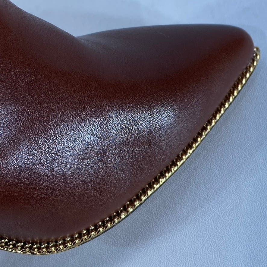 BCBGENERATION Women's Brown Faux Leather Hadix Pointed-Toe Stiletto Bootie SZ9.5