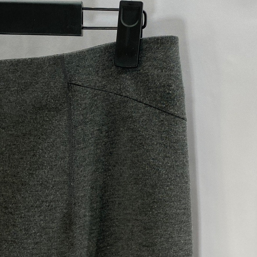 ANN TAYLOR Women's Dark Gray Elastic Waist Straight Knee Length Skirt SZ 0