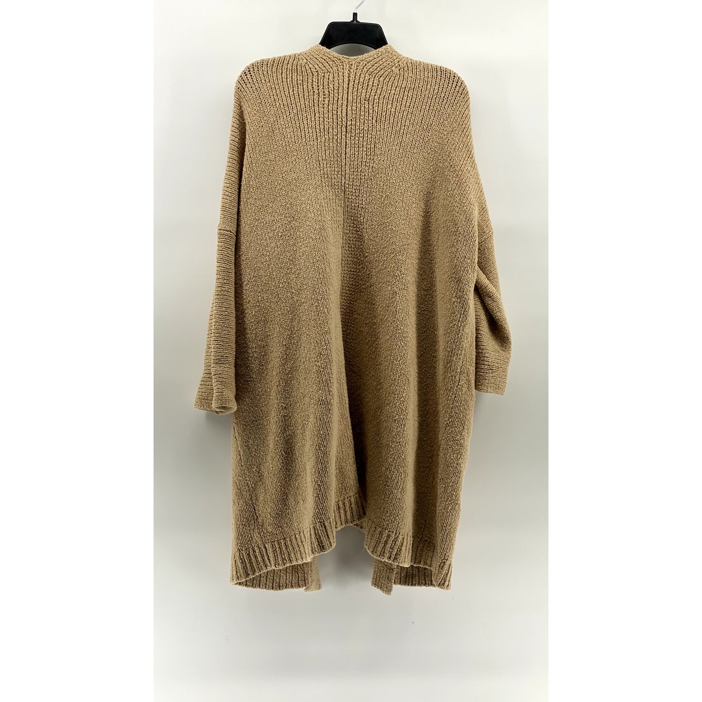 ANTHROPOLOGIE Women's Tan Knit Open-Front Long Sleeve Long Length Cardigan SZ S