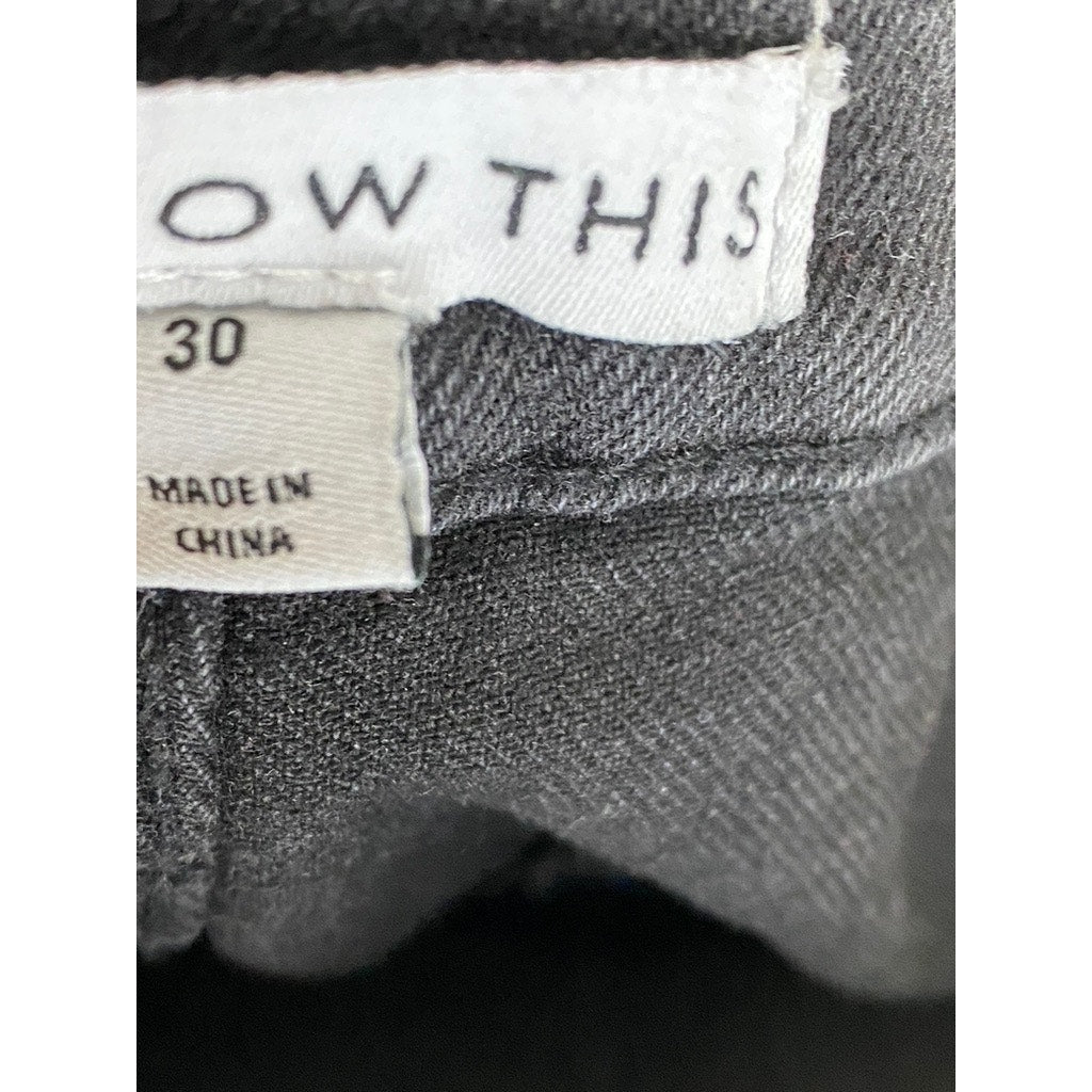 AND NOW THIS Women's Black Relaxed-Fit Straight-Leg Denim Utility Jeans SZ 30