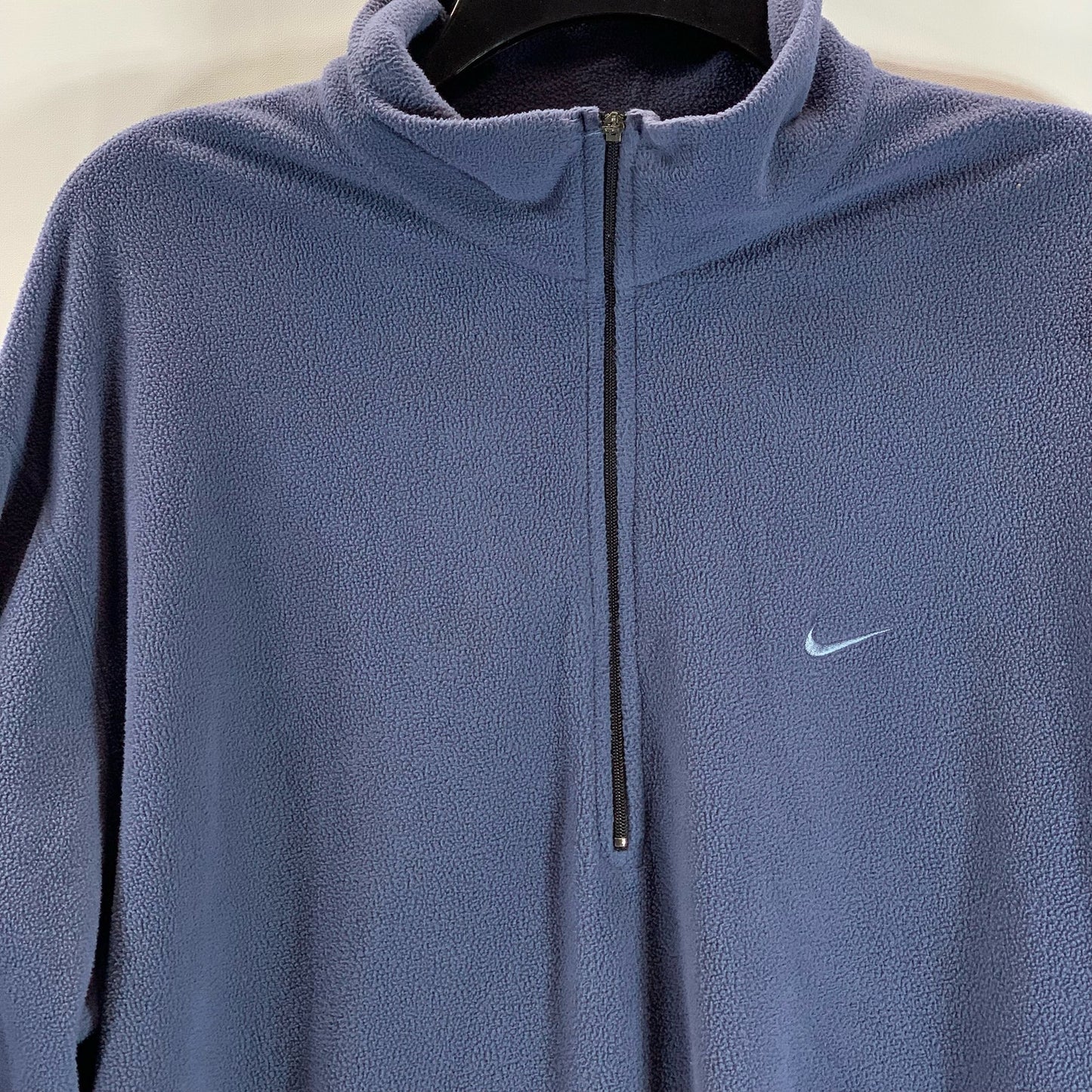 NIKE Men's Navy Therma-Fit Stand Collar Half-Up Fleece Pullover Sweater SZ L
