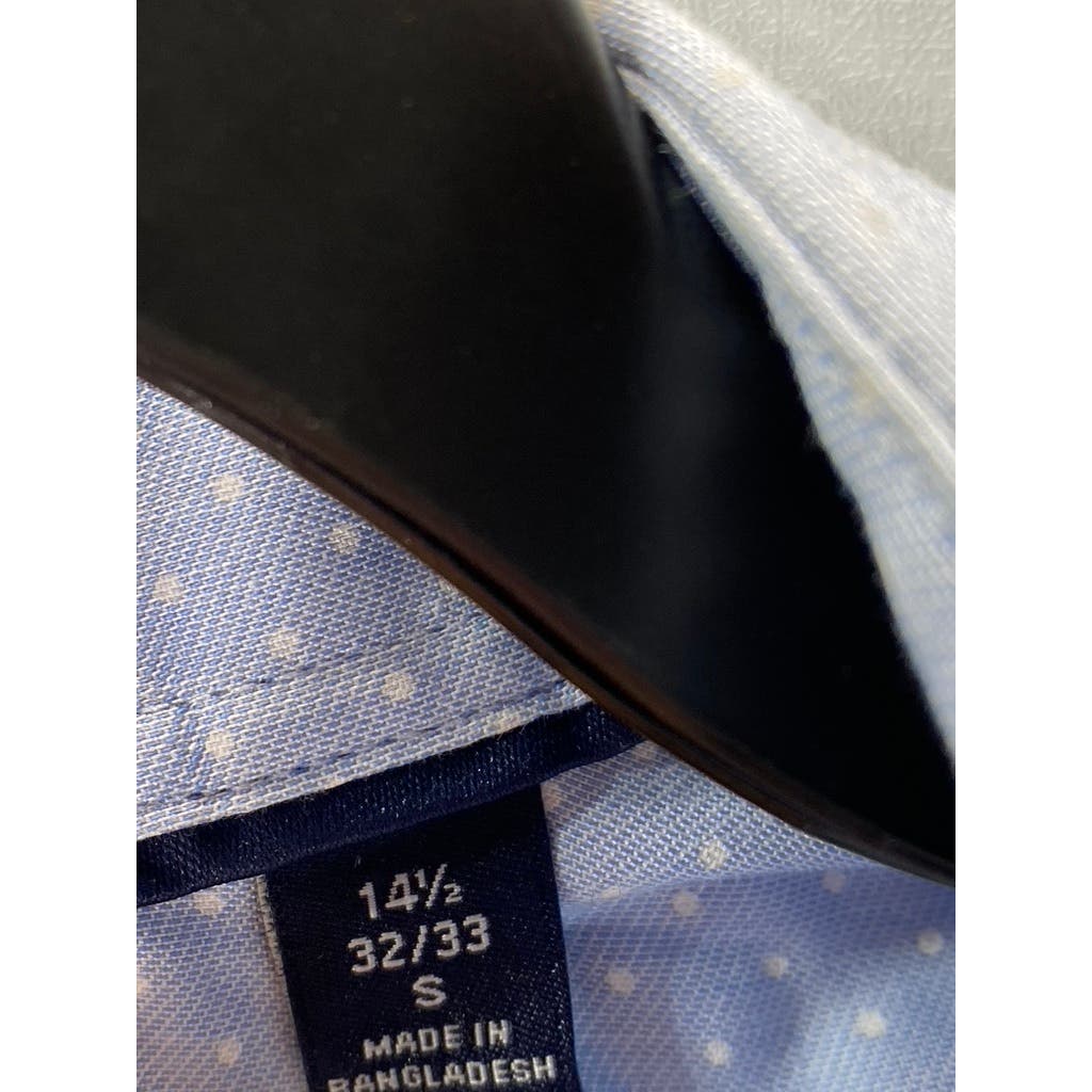 TOMMY HIILFIGER Men's Blue THFlex Supima Slim-Fit Stretch Button-Up Shirt SZ S