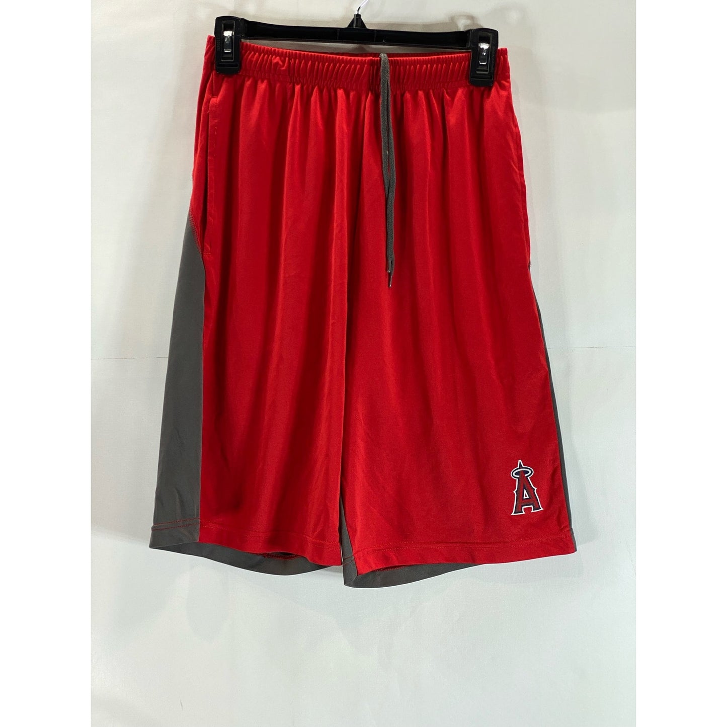 MAJESTIC Men's Red/Gray Los Angeles Angels Cool Base Pull-On Shorts SZ S