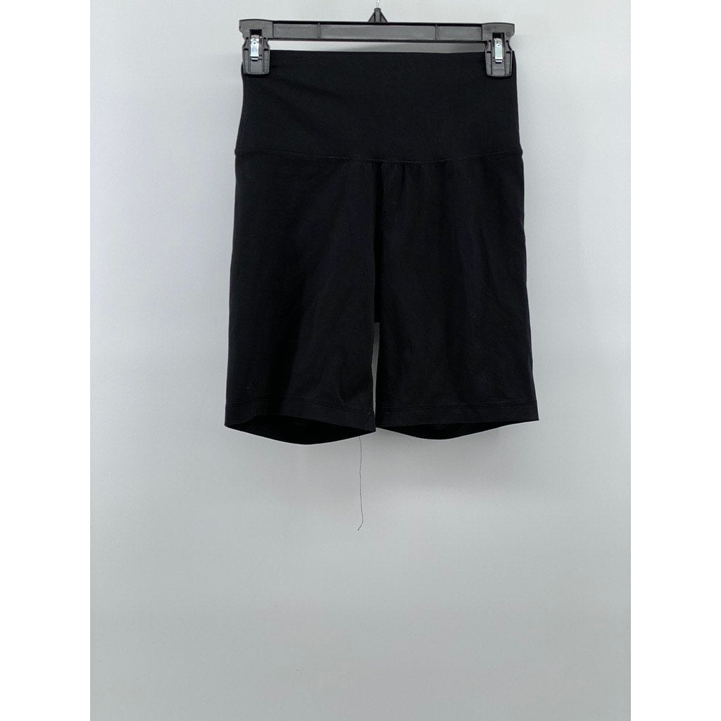 YOGALICIOUS LUX Women's Black Solid Everyday Casual Biker Shorts SZ S