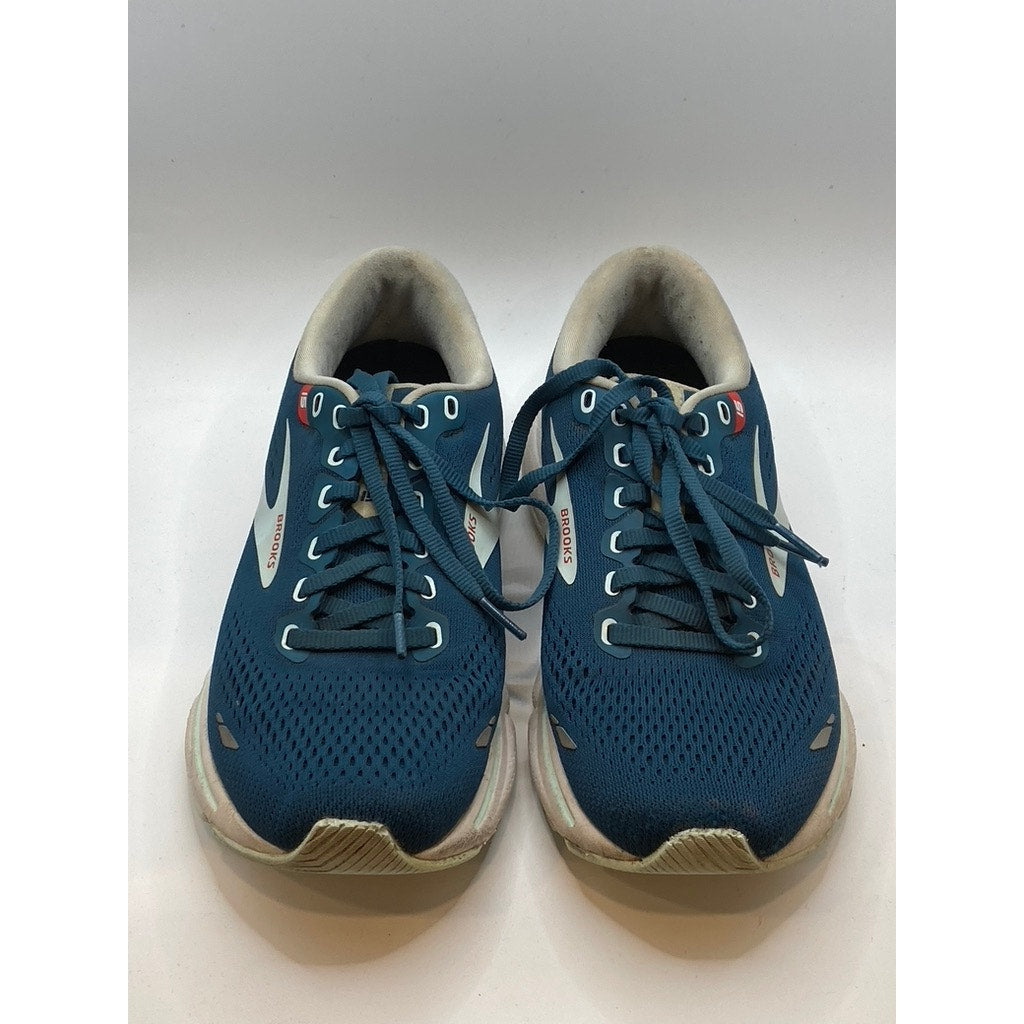 BROOKS Women's Blue Mesh Lace-Up Round Toe Active Running Shoes SZ 7