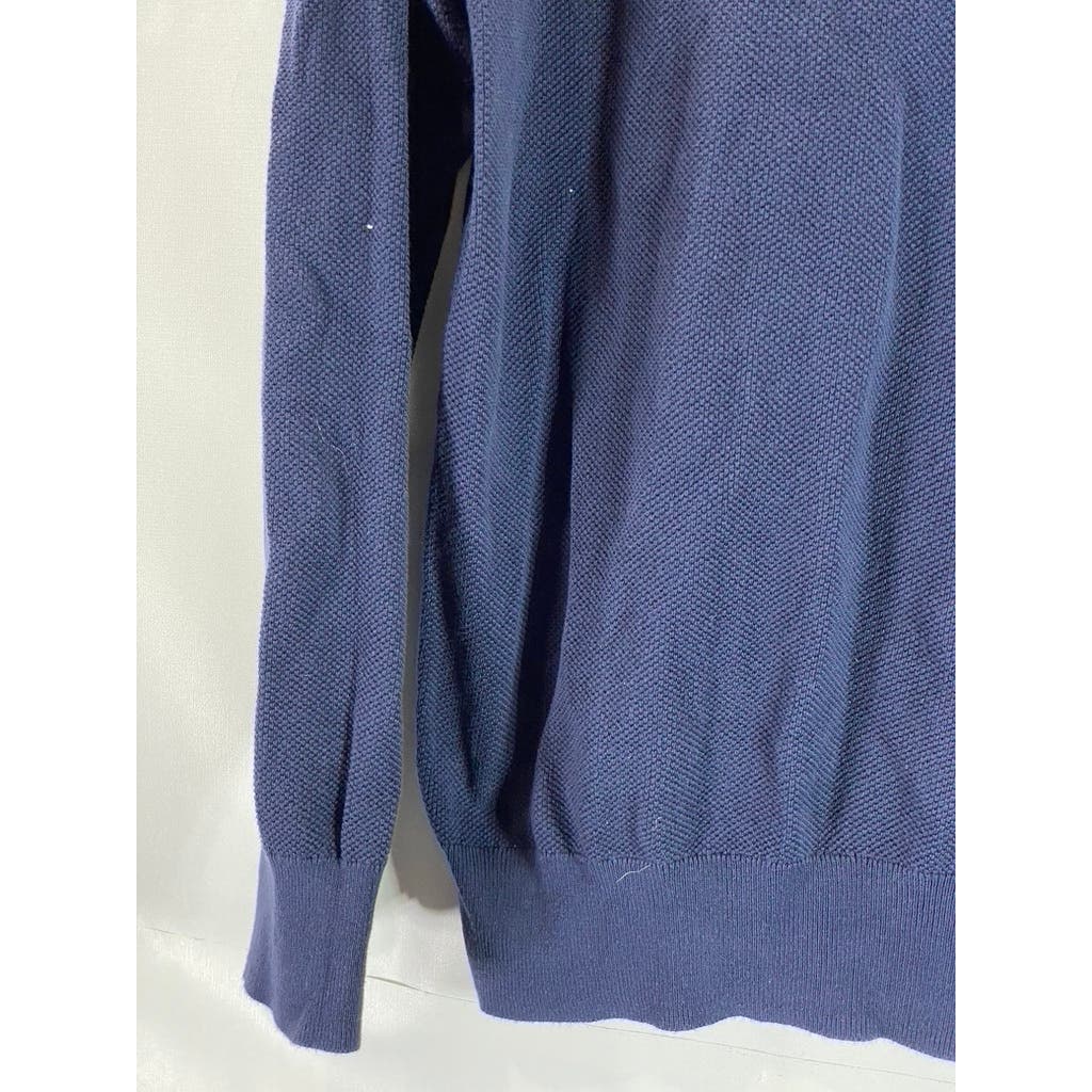 J.CREW Men's Navy Cotton Knit Crewneck Pullover Long Sleeve Sweater SZ L