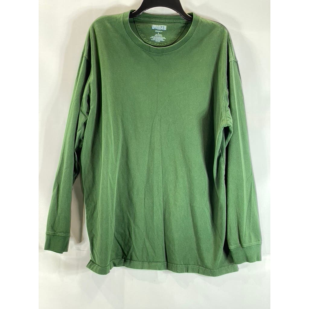 DULUTH TRADING CO Men's Green Crewneck Longtail T Relaxed-Fit T-Shirt SZ L