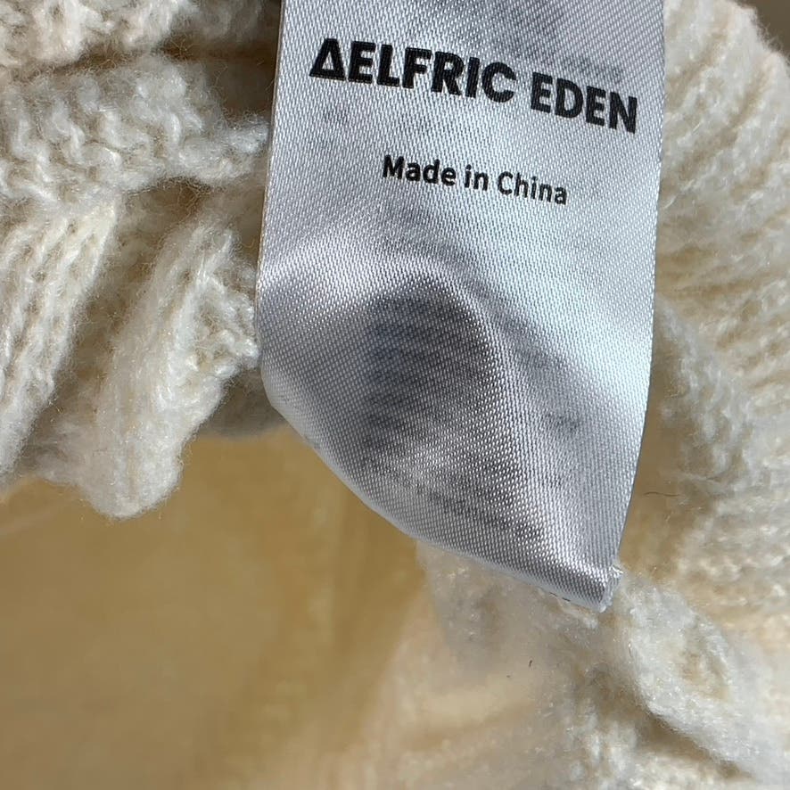 AELFRIC EDEN Unisex Beige Eden Oversized Crewneck Cable-Knit Sweater SZ L