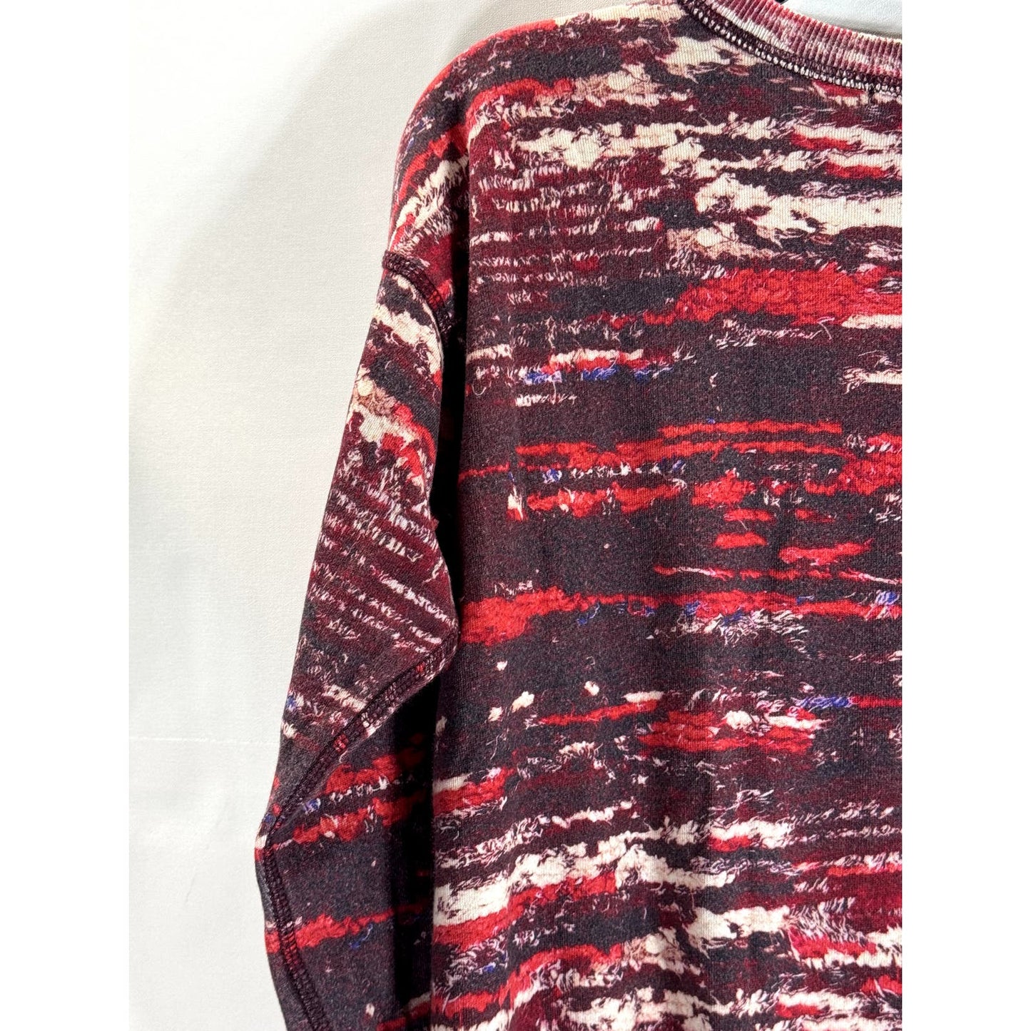 ISABEL MARANT FOR H&M Women's Red Printed Crewneck Pullover Sweater SZ 4