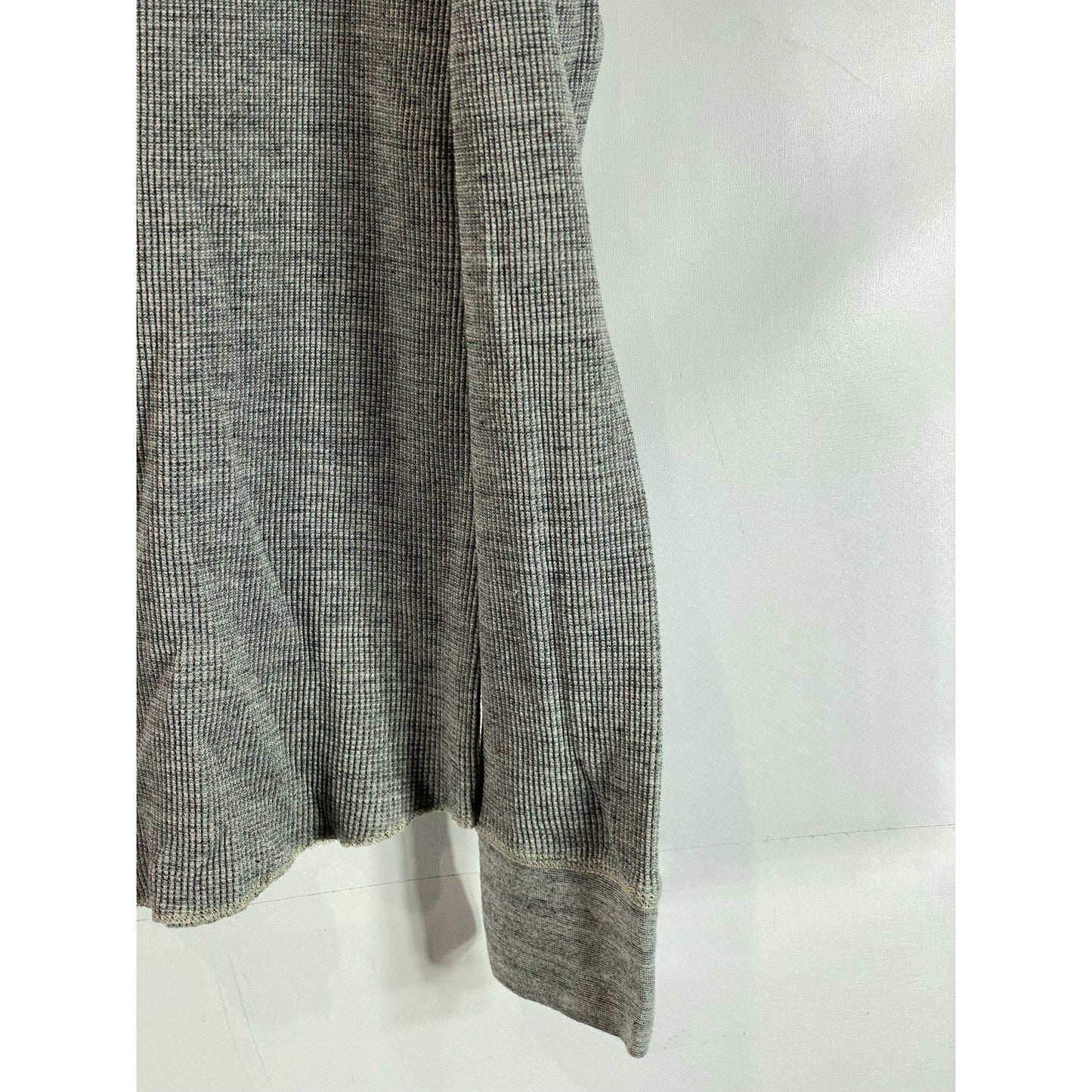AMERICAN EAGLE OUTFITTERS Men's Gray Classic-Fit Thermal Henley Shirt SZ L