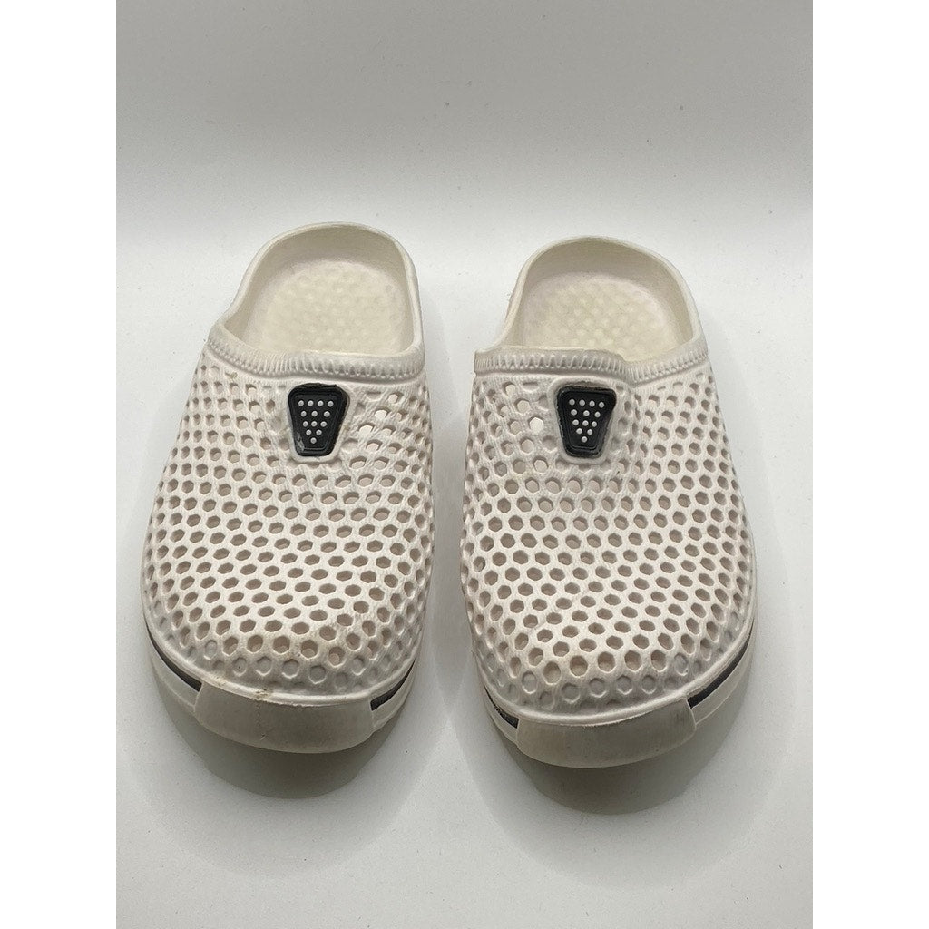 UNBRANDED Unisex White Mesh Round Closed To Slip-On Garden Clogs SZ 7