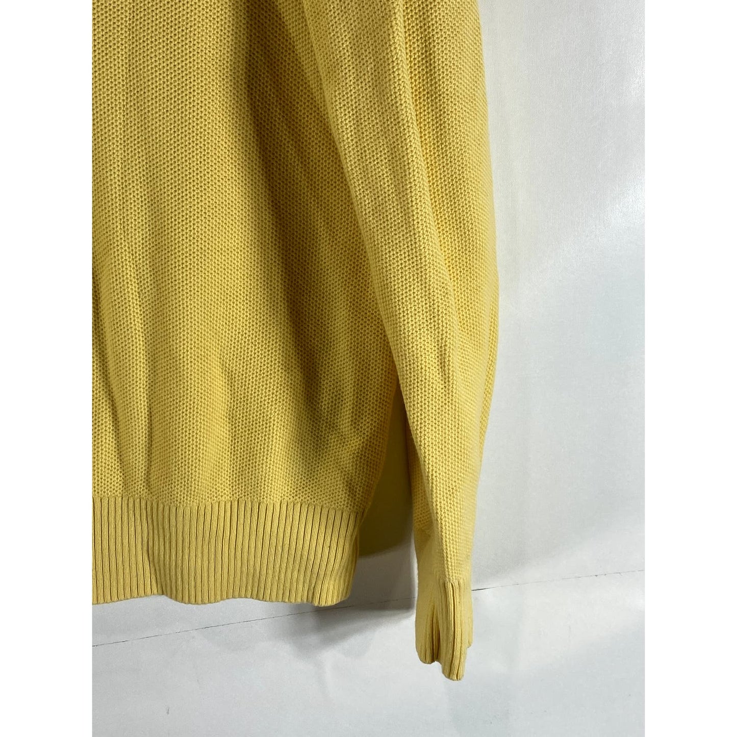 TOMMY HILFIGER Men's Yellow Quarter-Zip Pullover Sweater SZ M