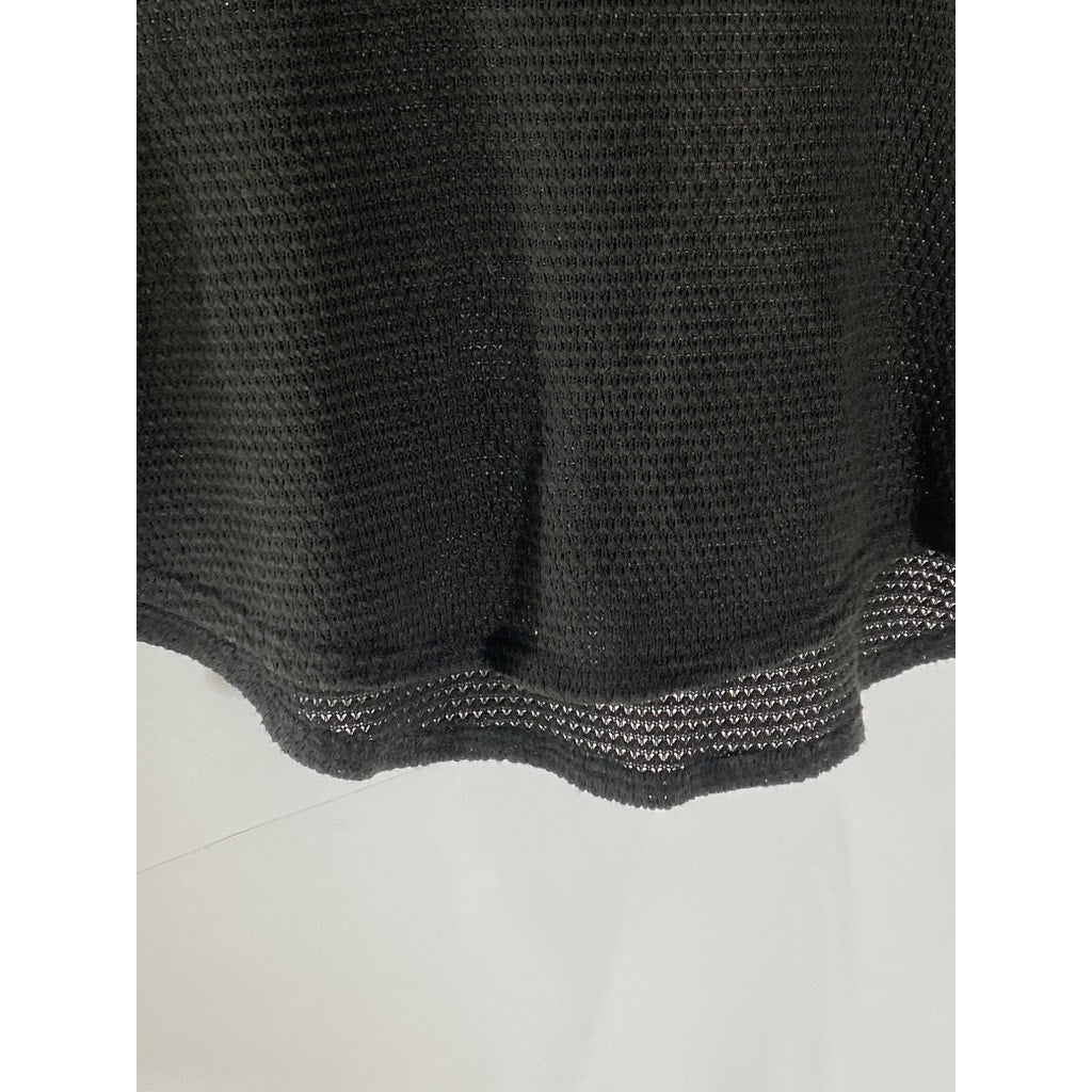 SILENCE + NOISE Women's Black Open Knit Mock-Neck Sleeveless Top SZ S