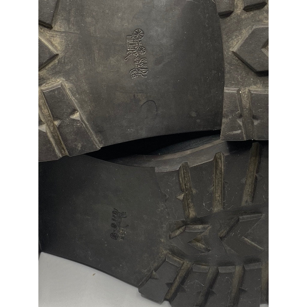 COACH Women's Black Leather Georgetta Round-Toe Lug Sole Boots SZ 8