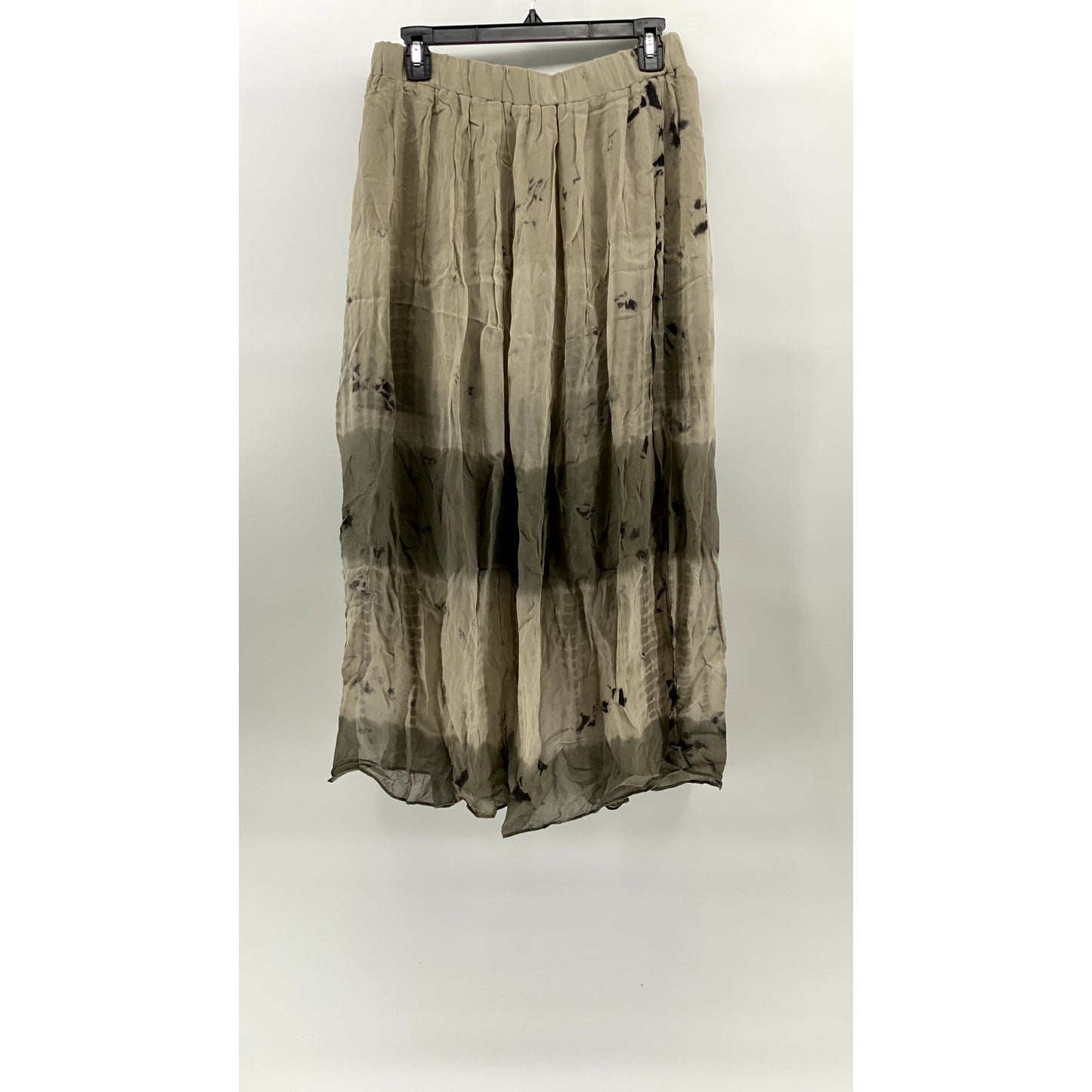 ZARA Women's Beige Printed Pull-On Pleated A-Line Midi Skirt SZ M