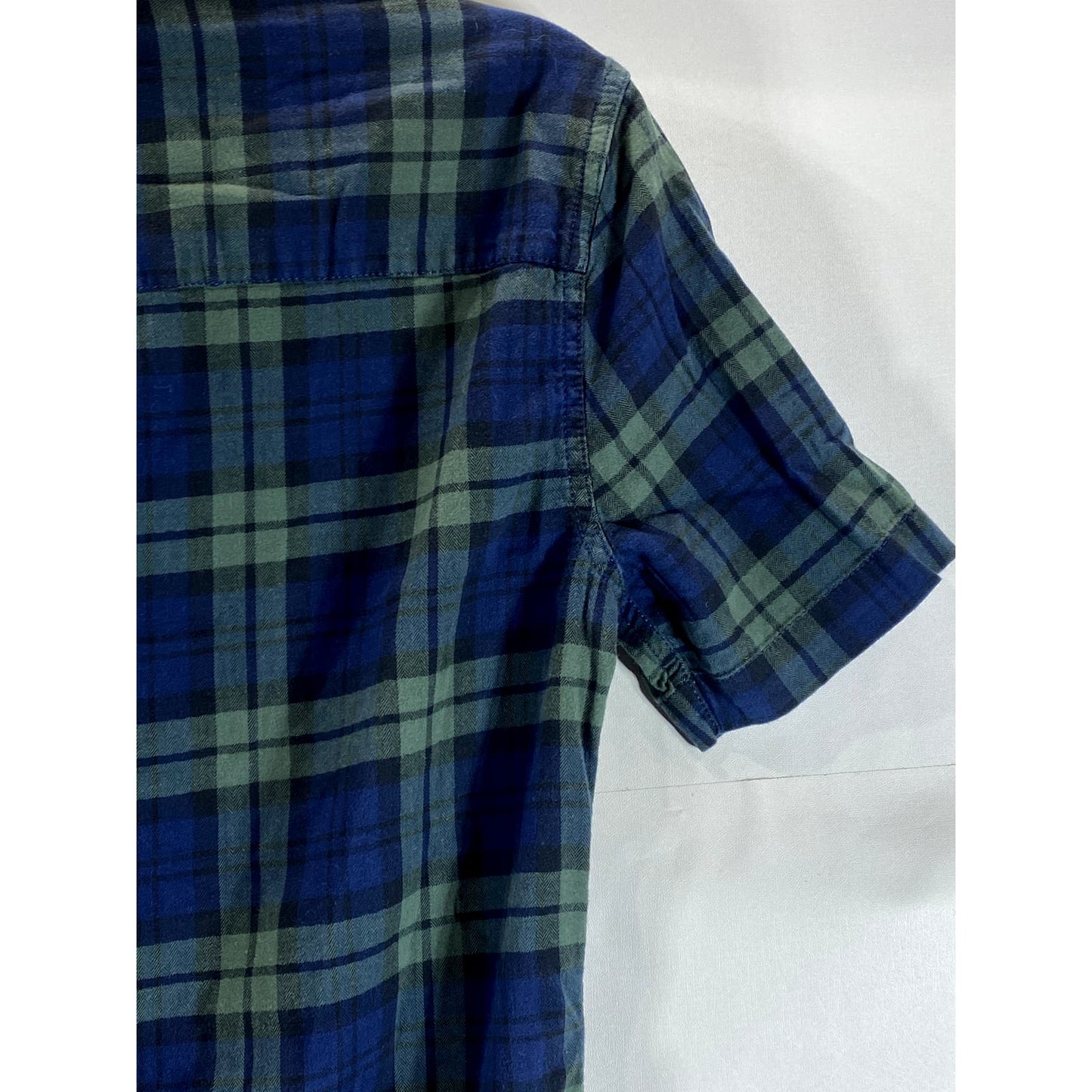 TOPMAN Men's Green Plaid Black Watch Muscle-Fit Button-Up Shirt SZ XS