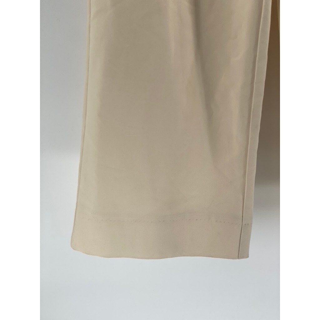 ABERCROMBIE & FITCH Women's Beige Solid Wide-Leg Cropped Pants SZ XL