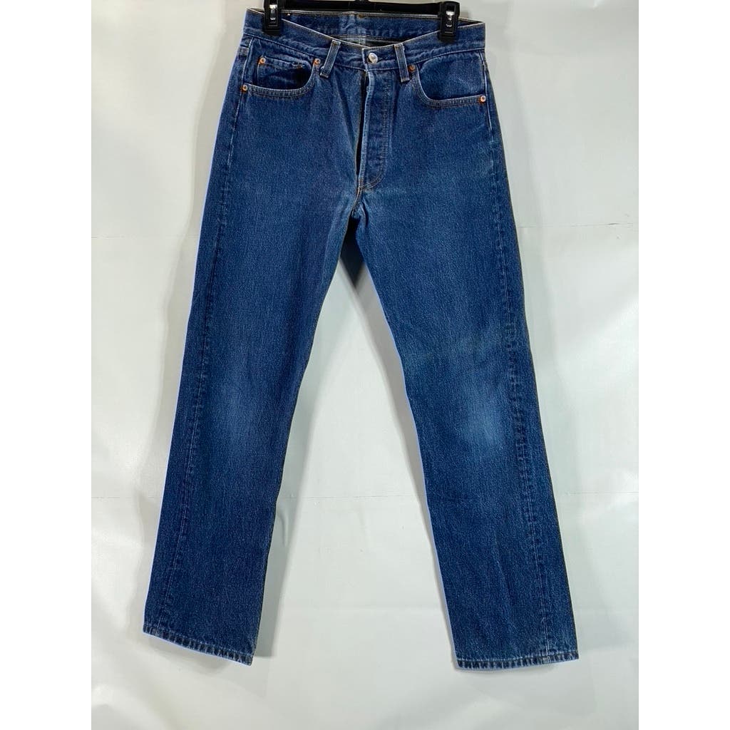 LEVI'S Men's Blue 501 Vintage Straight-Fit Five-Pocket Button-Fly Jeans SZ 31X34