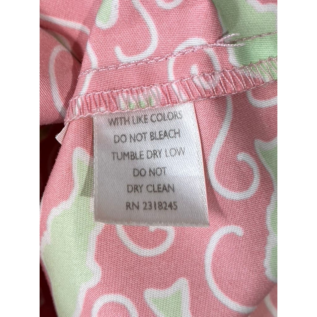VINEYARD VINES Women's Pink/Green Fish Printed Wrap Mini Skirt SZ L