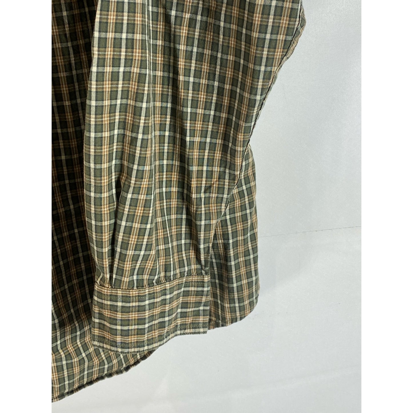 COLUMBIA Men's Brown/Green Plaid Regular-Fit Button-Up Long Sleeve Shirt SZ XL
