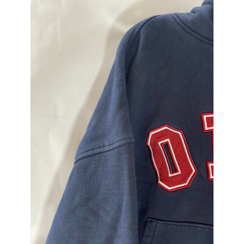 5252 BY OIOI Unisex Dark Navy/Red Patch Logo Casual Hoodie SZ S