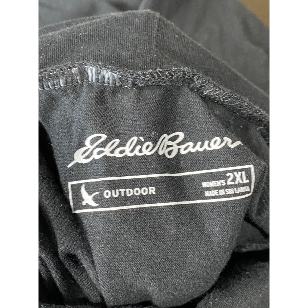 EDDIE BAUER Women's Solid Black Outdoor Turtleneck Long Sleeve Top SZ 2XL