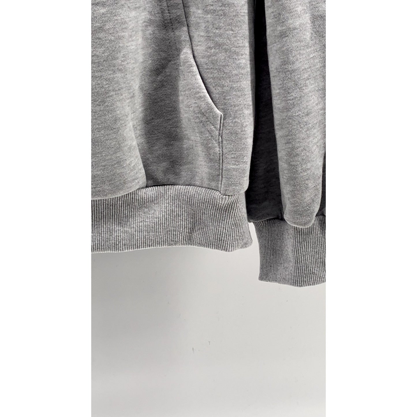 ANRABESS Women's Light Gray Fleece Drop Shoulder Pullover Hoodie SZ M