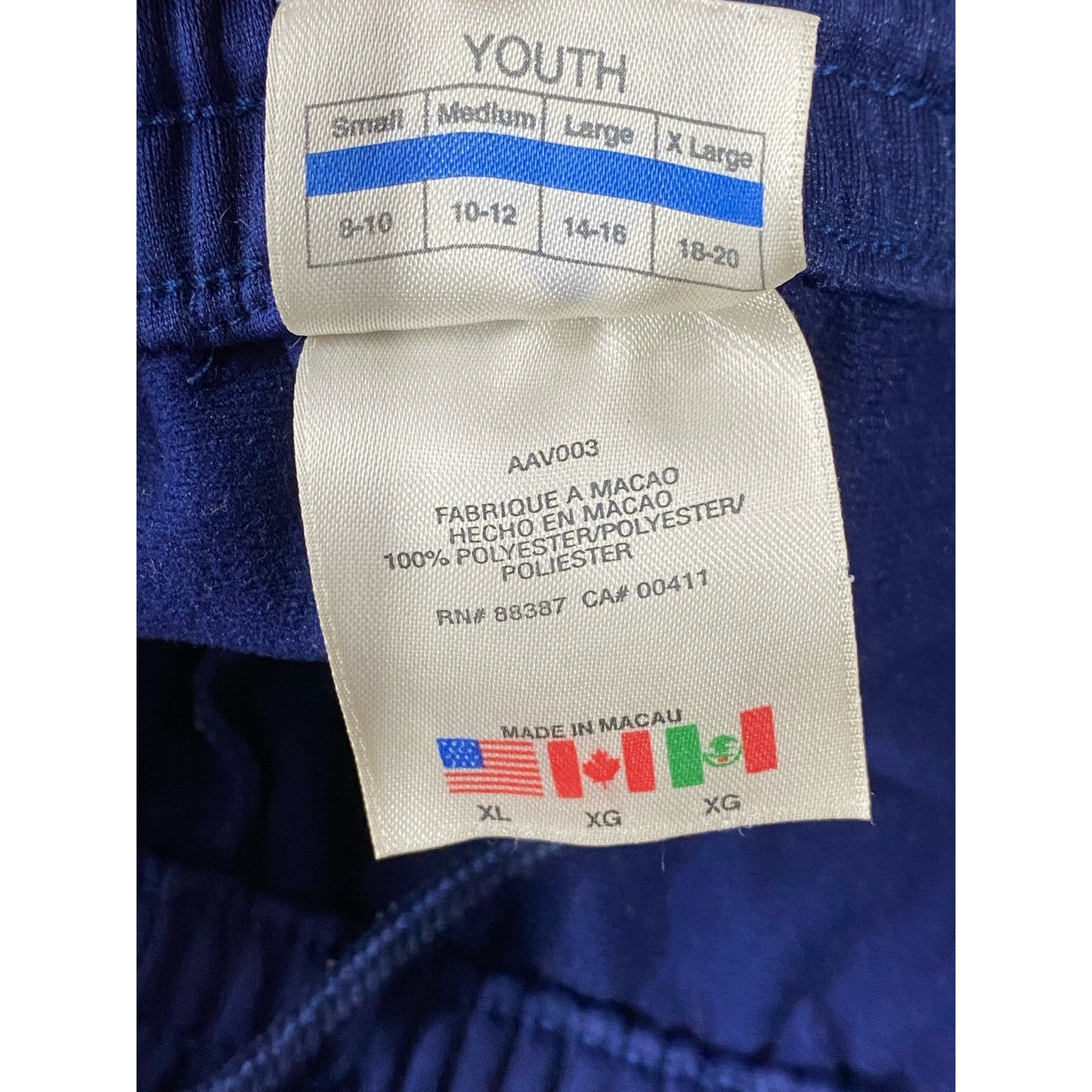 ADIDAS Youth Navy/Yellow 3-Stripe Hem Vintage Pull-On Active Pants SZ XL