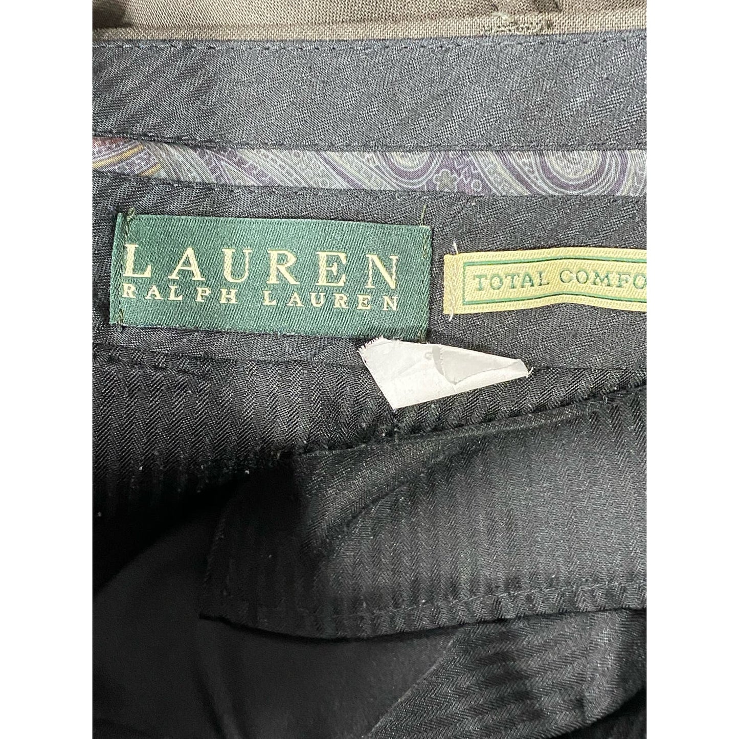 LAUREN RALPH LAUREN Men's Brown Wool Total Comfort Flat Front Pants SZ 38X32