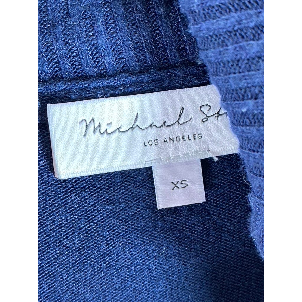 MICHAEL STARS Women's Navy Turtleneck Button-Shoulder Long Sleeve Sweater SZ XS