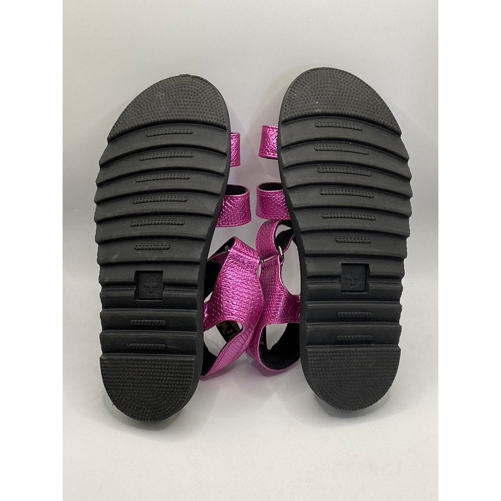 DR. MARTEN’S Women’s Pink Snake Embossed Klaire J Leather Sandals SZ 7