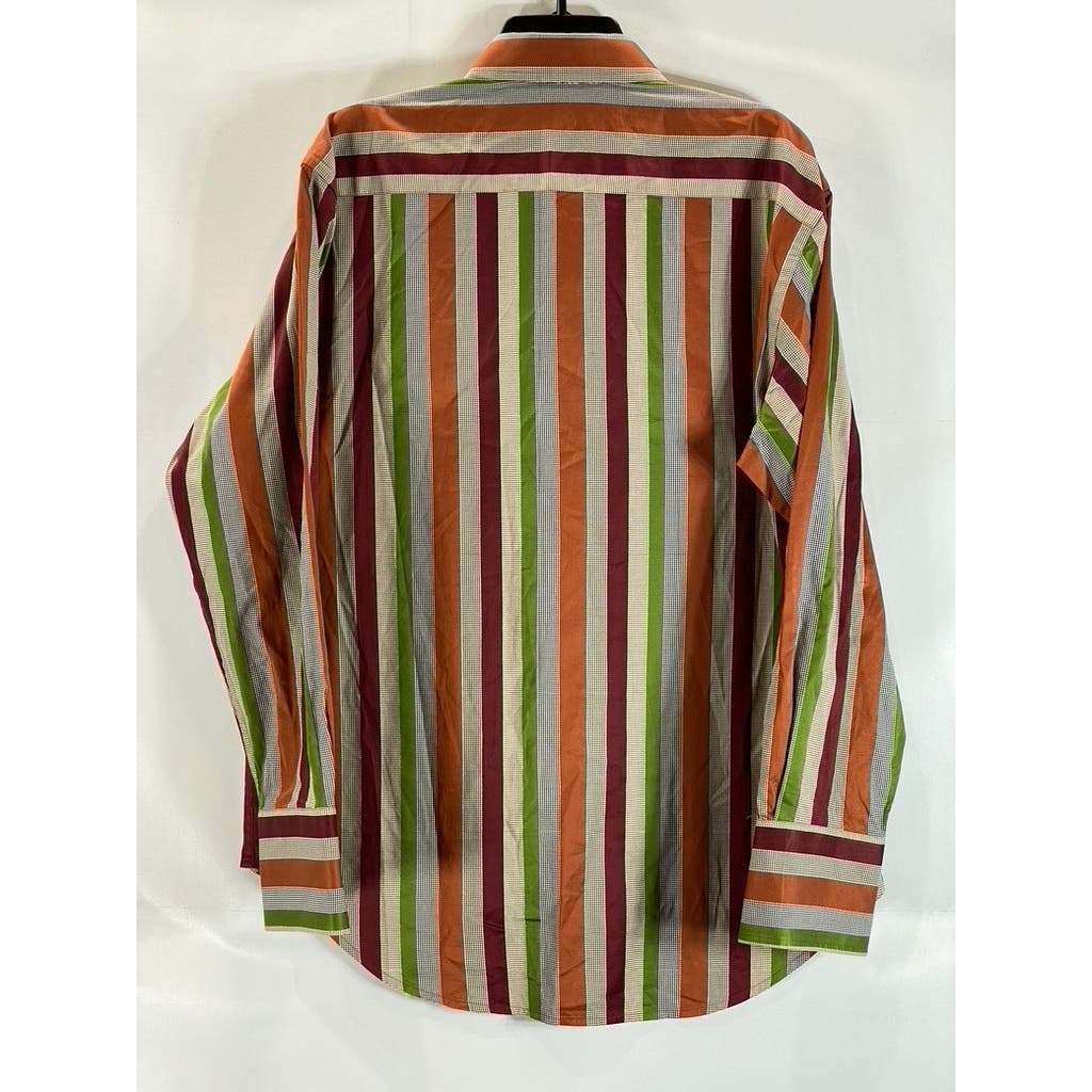 ROBERT GRAHAM Men's Multi XL Striped Button-Up Long Sleeve Flip Cuff Shirt SZ L